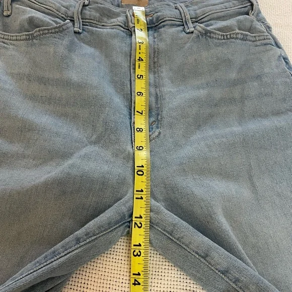 Mother Hustler Roller Flood Jeans In Cherie Cherie Size 29 Wide Leg High Rise - Picture 8 of 13